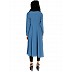 Modest Kurti with potli buttons neck design- French Blue Modest Kurti with potli buttons neck design- French Blue
